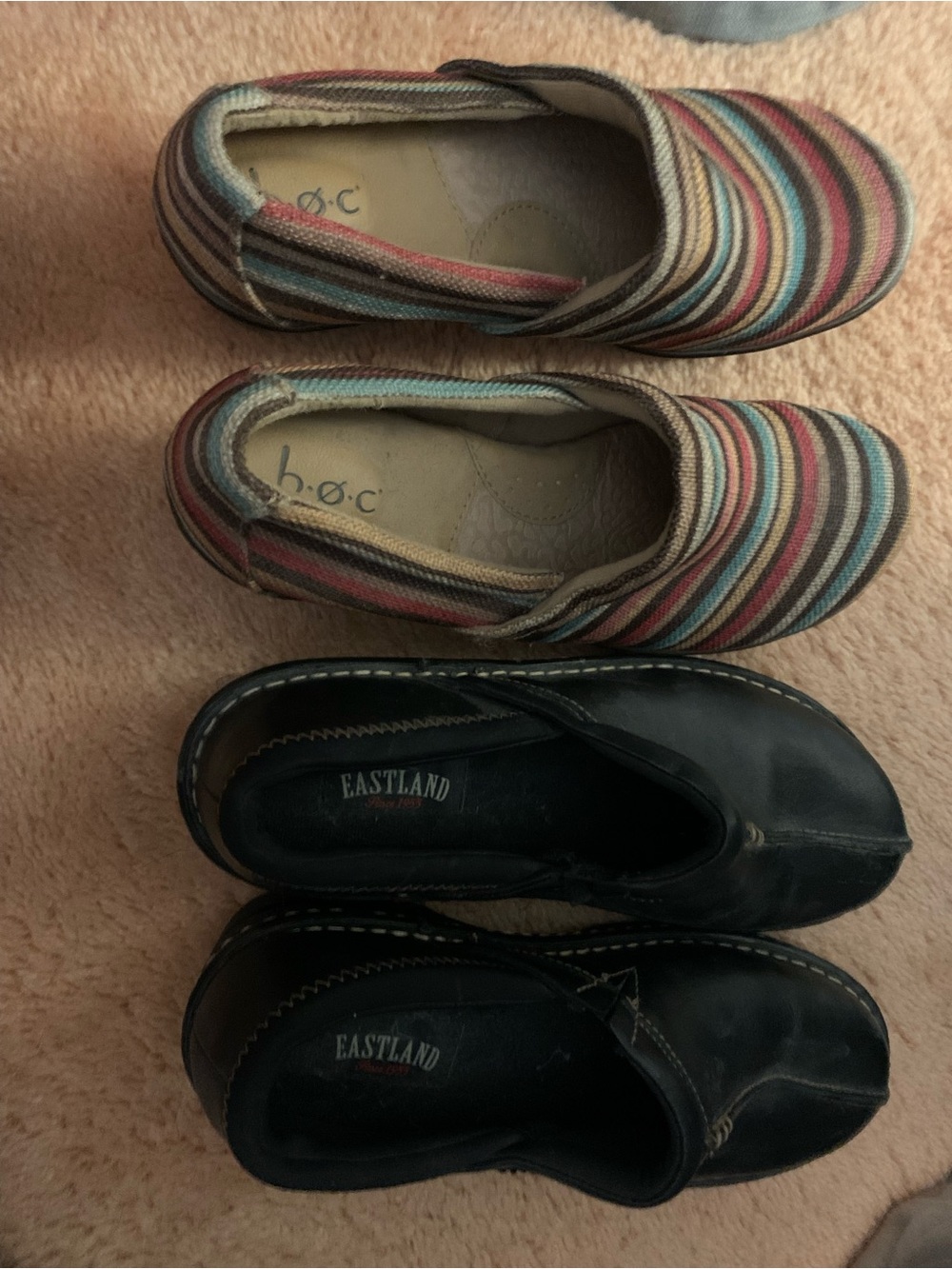 b.o.c. Canvas slip on and EASTLAND leather slip on